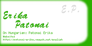 erika patonai business card